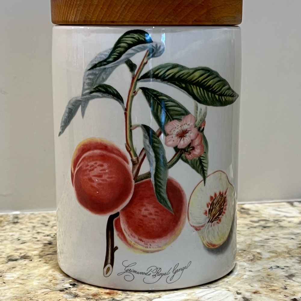 Vintage Portmeirion Pomona Grimwood Royal George Peach Canister Jar & Lid